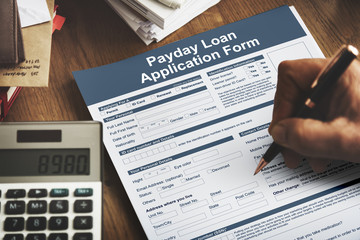 Wall Mural - Payday Loan Application Form Salary Debt Concept