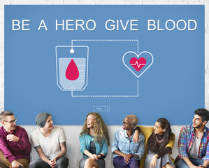 Wall Mural - Blood Donation Give Life Transfusion Sangre Concept