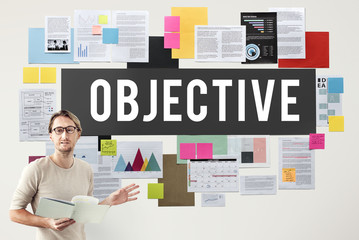 Wall Mural - objective development intention purpose vision concept