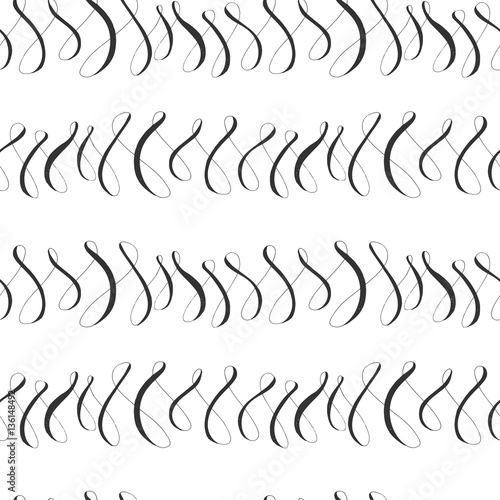 Seamless calligraphic background with ornamental white and black