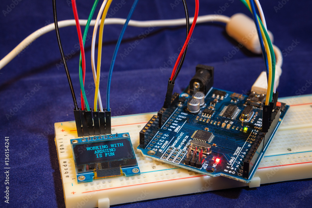 Stock-Foto „educational table top experiment with popular arduino ...
