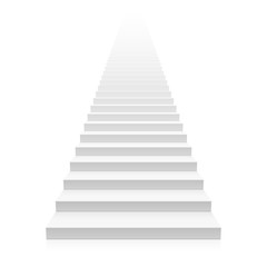 white straight staircase stretches to infinity