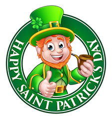 Poster - Saint Patricks Day Cartoon Leprechaun Sign