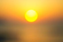 Orange Sea Sunset Bokeh Blur Background.