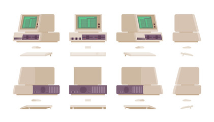 Set of old personal computer