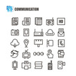 © ploygraphic - icons communication Newspaper radio television phone Check-in camera vector on white background