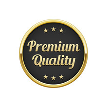 Gold Black Premium Quality Round Badge, Banner  