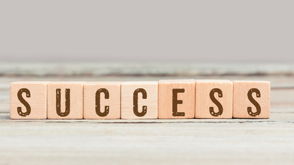 Wall Mural - Word Success on wood cubes