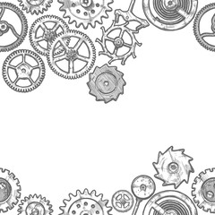 seamless pattern with different gears