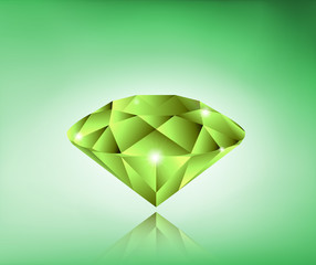 Wall Mural - Beautiful background with a large emerald. There is an option in the vector.