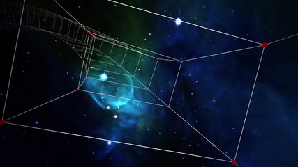 Wall Mural - Space 2231: Traveling through a plexus tunnel in space (Loop).