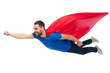 © Syda Productions - happy man in red superhero cape flying on air