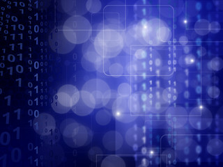 blue digital binary data on computer screen
