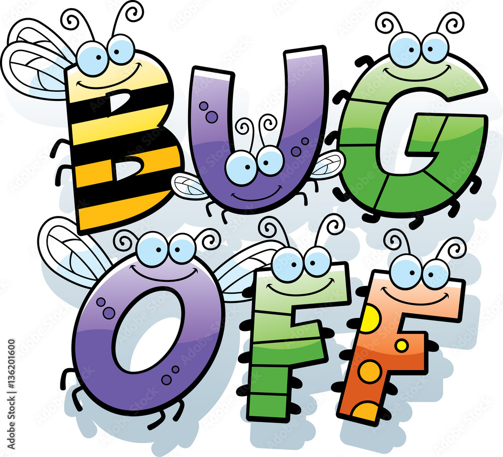 Cartoon Bug Off Text Stock Vector | Adobe Stock