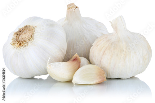 Cuadros en Lienzo Knoblauch Knoblauchzehen gesund frisch Gewürz Freisteller freig
