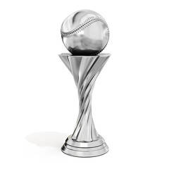 Wall Mural - silver trophy with baseball