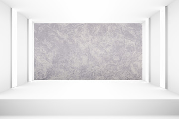 Aufkleber - White empty room with stage for backdrop design template pr blank layout background design