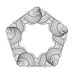 Wall Mural - Vector round abstract curves frame