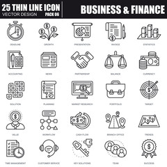 Poster - Thin line banking and finance icons