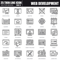 Poster - Thin line web design and development icons