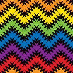 Wall Mural - Jagged Zigzag Pattern in Rainbow Colors
