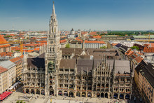 The New Town Hall Is A Town Hall At The Northern Part Of Marienplatz In Munich, Bavaria