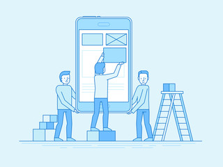 Mobile app design and user interface development concept