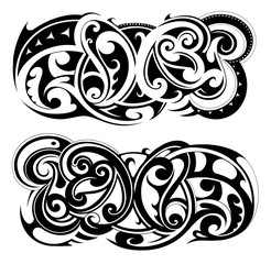 Wall Mural - Maori style tattoo shapes