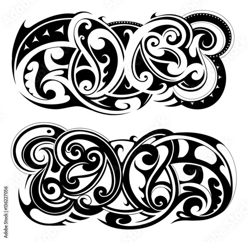 Maori style tattoo shapes Stock Vector | Adobe Stock