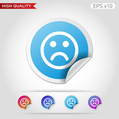 Bad smile icon. Button with bad smile icon. Modern UI vector.