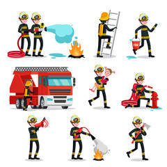 Sticker - Firefighting Colorful Icons Set