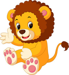 Poster - cute lion cartoon