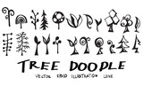 Fototapeta Młodzieżowe - tree doodle set