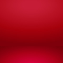 Poster - Vector of red empty studio room background, template mock up for