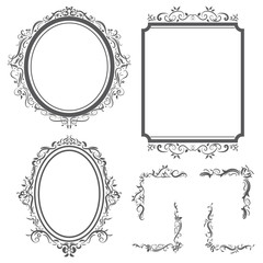 Wall Mural - vector set of decorative vintage frame