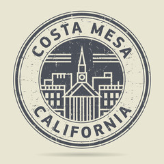 Wall Mural - Grunge rubber stamp or label with text Costa Mesa, California