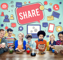 Wall Mural - Share Sharing Portion Media Connection Feedback Concept