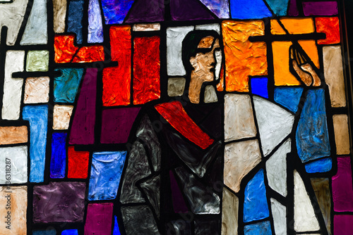 Naklejka na szybę Stained glass church