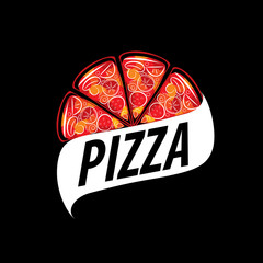 Wall Mural - pizza vector logo