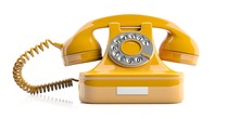 Yellow Old Telephone On White Background. 3d Illustration