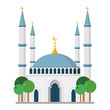 Cute cartoon vector illustration of a mosque