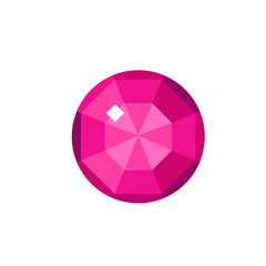 Wall Mural - Round purple gemstone vector icon