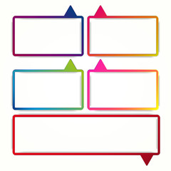 Wall Mural - colorful speech bubble frames on a white background.