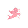 Cupid with arrow  watercolor silhouettes icons
