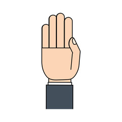 Poster - hand related icon image, vector illustration design