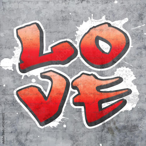 czerwony-napis-love-w-stylu-graffiti