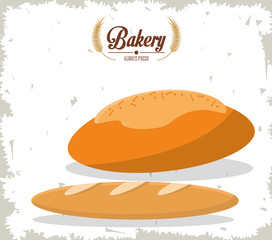 Poster - bakery  bread products always fresh vector illustration eps 10