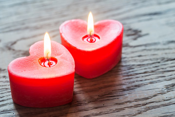 Wall Mural - St. Valentine's day burning candles