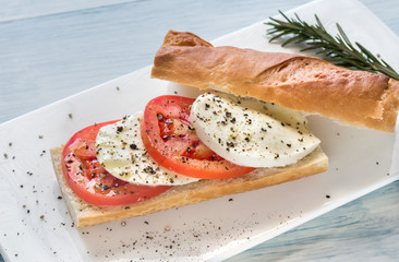 Sticker - Sandwich with sliced fresh tomatoes and mozzarella