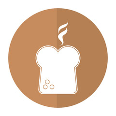 Sticker - fresh bread slice icon shadow vector illustration eps 10